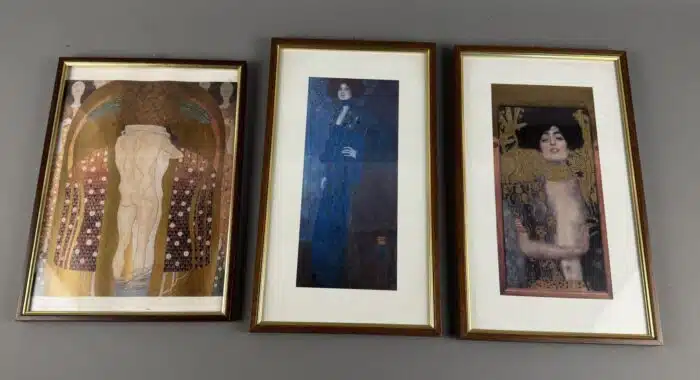 drei Stück Klimt Kunstdrucke