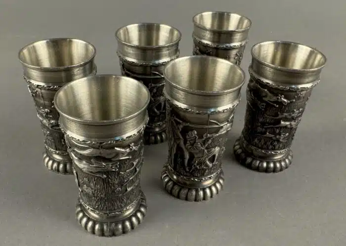 6 Stück Zinnbecher