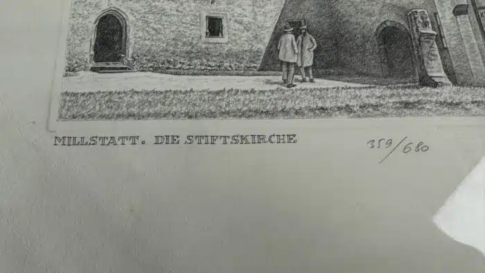 Lithographie Millstatt die Stiftskirche – Bild 3