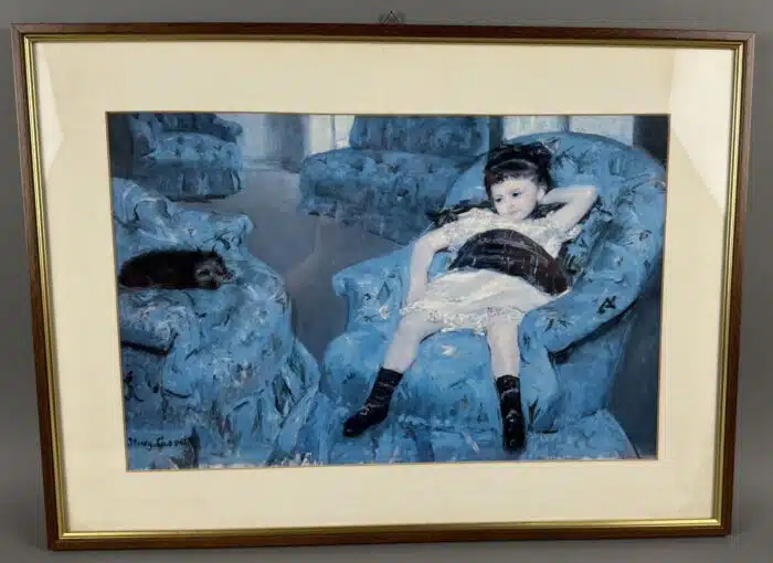 entzückender Kunstdruck Blauer Sessel von Mary Cassatt