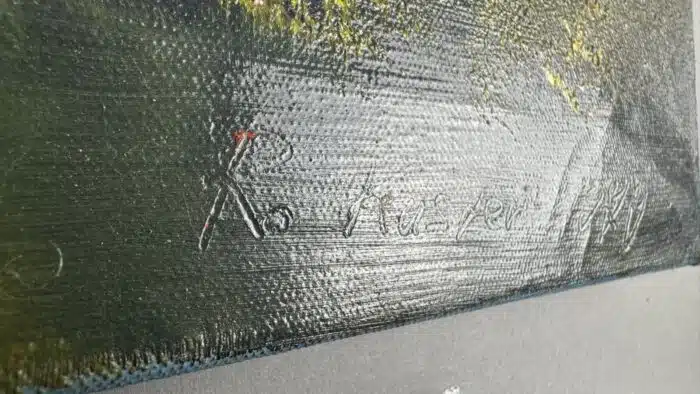 Bild öl auf Leinwand Berghütte in den Alpen – Bild 4