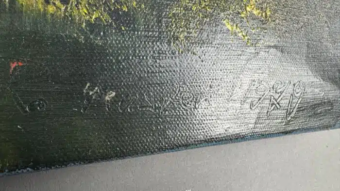 Bild öl auf Leinwand Berghütte in den Alpen – Bild 5
