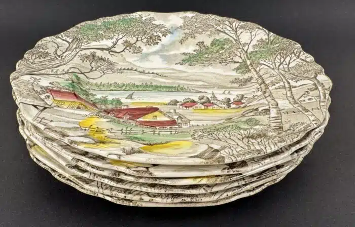 6 Fleischteller Englische Staffordshire Welcome Home  J&G Meakin England