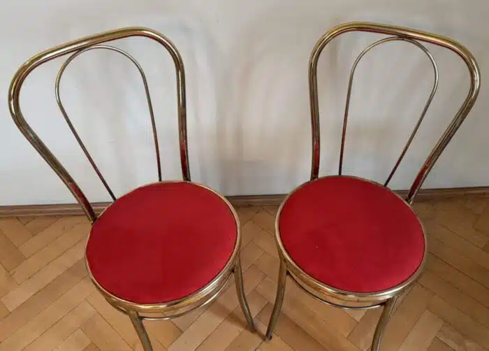 2 Stück  Messing Stühle Sessel – Bild 2