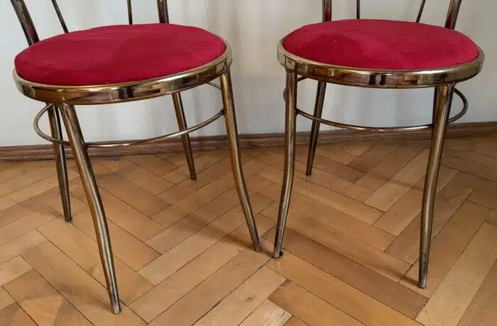 2 Stück  Messing Stühle Sessel – Bild 3