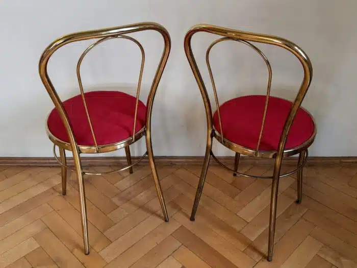 2 Stück  Messing Stühle Sessel – Bild 4