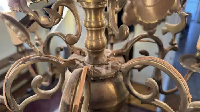 Messing Luster  Adler mit Krone  und anderen Tier Appliken – Bild 10