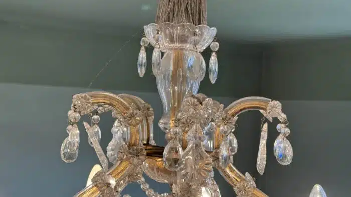 Traumhafter Kronleuchter um 1900 Höhe ca. 110 cm Dm. Ca. 85 cm – Bild 8