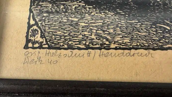 Original Günter Kuschar Holzschnitt – Bild 3
