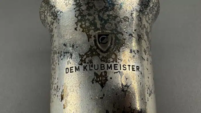 schöner Siegerpokal 1948 - 1949 und 1949 -1950 Argentor versilbert – Bild 2
