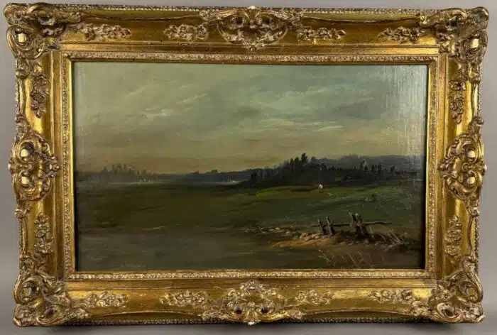 Ludwig Willroider Landschaftsbild signiert Lud. Willroider, Öl auf Leinwand rückseitig beschrieben im Prunkrahmen 67 x 46 cm