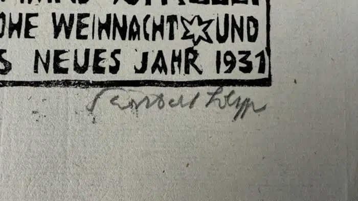 Switbert Lobisser - Holzschnitt - Abt Streli 1931 auf Brief von März 1796  Wasserzeichen im Papier vom Stift St. Paul 18,8x12,1cm signiert nummeriert – Bild 4
