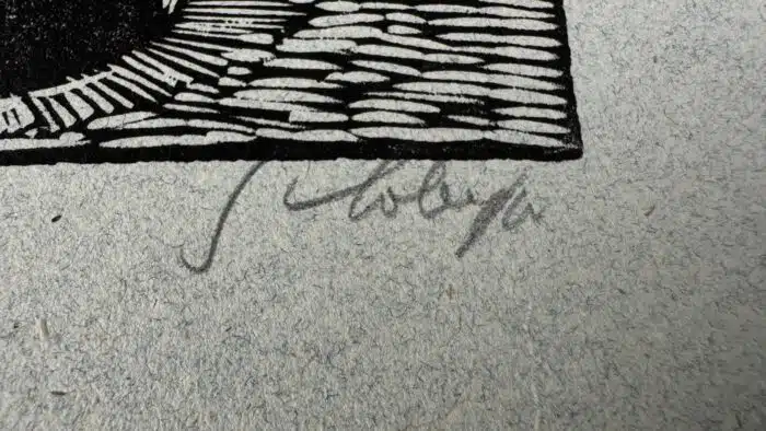 Switbert Lobisser  - Holzschnitt - Mein Neujahrsgruß op 90 HS 1928 18,6x11,2cm signiert und nummeriert – Bild 5