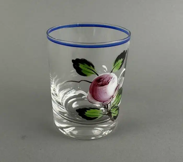 Switbert Lobisser - Aus persönlichem Besitz -  handbemaltes Glas mit Rose