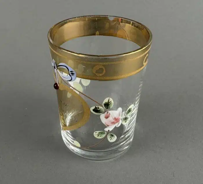 Switbert Lobisser - Aus persönlichem Besitz - handbemaltes vergoldetes Glas zum Andenken H 8 cm – Bild 4