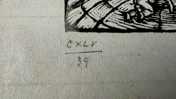 Switbert Lobisser - Holzschnitt - Herzlichen Glückwunsch 1931 auf Briefpapier - Wasserzeichen im Papier vom Stift St. Paul  Op. 145 HS 14,7x10,5cm signiert nummeriert – Bild 4