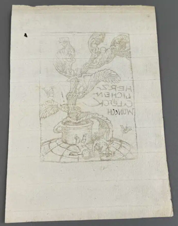 Switbert Lobisser - Holzschnitt - Herzlichen Glückwunsch 1931 auf Briefpapier - Wasserzeichen im Papier vom Stift St. Paul  Op. 145 HS 14,7x10,5cm signiert nummeriert – Bild 6