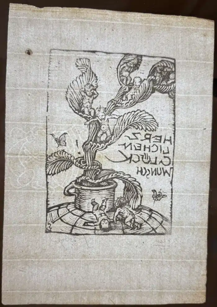 Switbert Lobisser - Holzschnitt - Herzlichen Glückwunsch 1931 auf Briefpapier - Wasserzeichen im Papier vom Stift St. Paul  Op. 145 HS 14,7x10,5cm signiert nummeriert – Bild 7