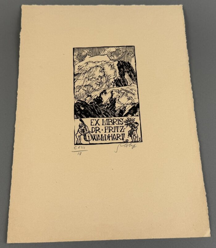Switbert Lobisser - Holzschnitt - Dr. Fritz Waldhart  op 113 HS 1929 15,2x9,3cm signiert und nummeriert Ankogel