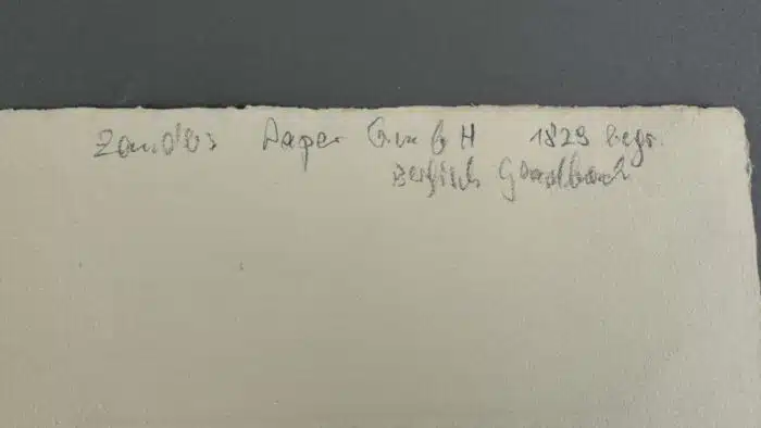 Switbert Lobisser - colorierter Holzschnitt Gesegnerte Weihnacht Dr. Richard Donin auf Briefpapier mit Wasserzeichen im Papier vom Stift St. Paul 25x19cm signiert und nummeriert – Bild 4