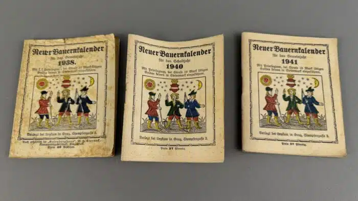 Switbert Lobisser - Aus persönlichem Besitz - drei Stück Bauernkalender 1938 1940 1941