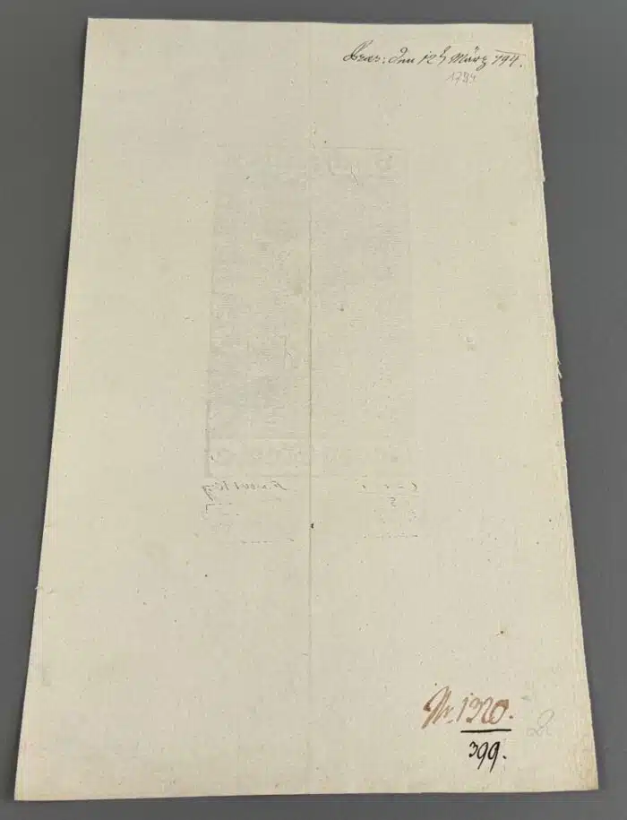 Switbert Lobisser - Holzschnitt - Buchzeichen Georg Strele 1931auf Brief von März 1794 mit Wasserzeichen im Papier vom Stift St. Paul op 76 HS 1931 HS op.131 16,1x8,9cm signiert nummeriert – Bild 4