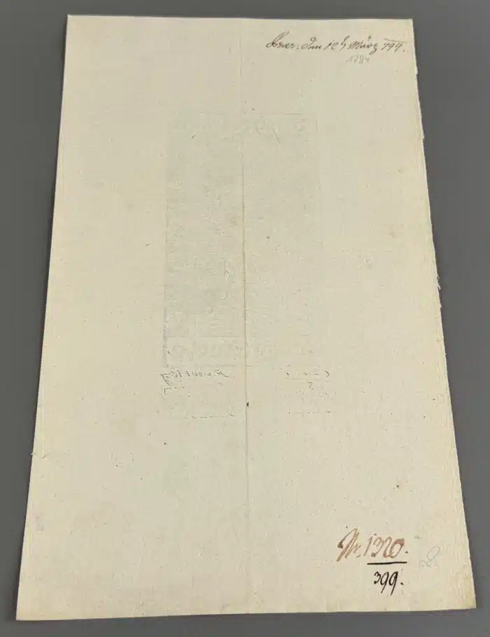 Switbert Lobisser - Holzschnitt - Buchzeichen Georg Strele 1931auf Brief von März 1794 mit Wasserzeichen im Papier vom Stift St. Paul op 76 HS 1931 HS op.131 16,1x8,9cm signiert nummeriert – Bild 5