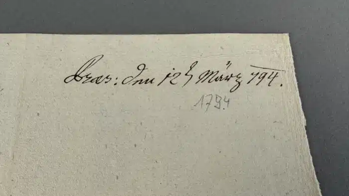 Switbert Lobisser - Holzschnitt - Buchzeichen Georg Strele 1931auf Brief von März 1794 mit Wasserzeichen im Papier vom Stift St. Paul op 76 HS 1931 HS op.131 16,1x8,9cm signiert nummeriert – Bild 6