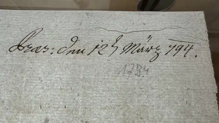 Switbert Lobisser - Holzschnitt - Buchzeichen Georg Strele 1931auf Brief von März 1794 mit Wasserzeichen im Papier vom Stift St. Paul op 76 HS 1931 HS op.131 16,1x8,9cm signiert nummeriert – Bild 8