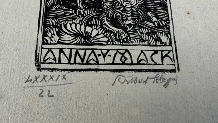 Switbert Lobisser - Holzschnitt - Anna Mack op 89 HS 1928 14,8x7,5cm signiert und nummeriert – Bild 3