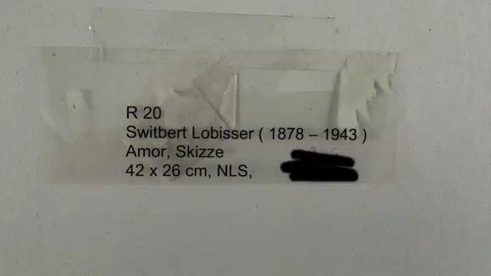 Switbert Lobisser - Bleistiftzeichnung Skitzen zu Holzschnitten A Engel Amor  42x26cm Nachlass Stempel – Bild 6