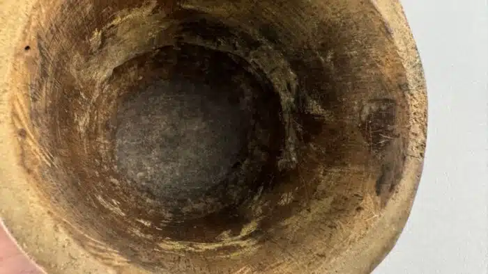 Switbert Lobisser - Aus persönlichem Besitz - Holz Mörser  H 18 cm – Bild 3
