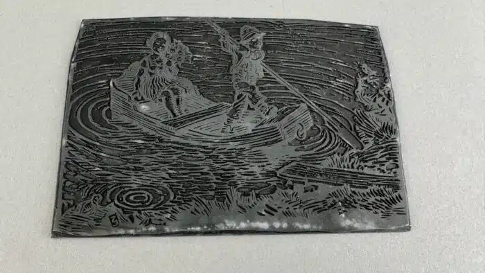 Switbert Lobisser - Aus persönlichem Besitz - Klischee Stahl vom einem Holzschnitt 13 x 9 cm