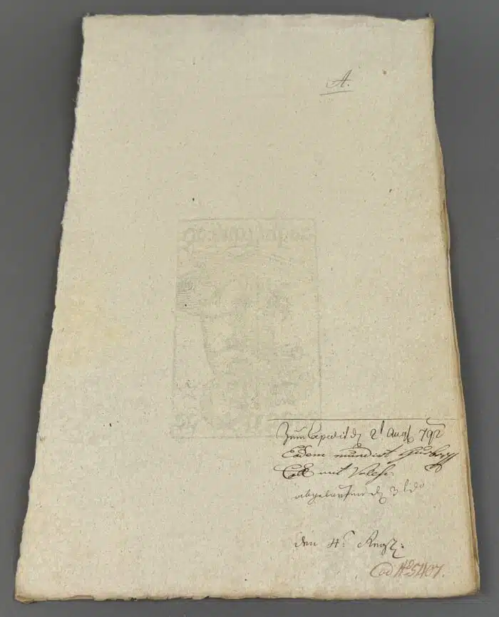 Switbert Lobisser - Holzschnitt - Dr. Huber 1931 auf Brief von 1792, mit Wasserzeichen im Papier vom Stift St. Paul. Op. 147 HS 13,8x8,4cm signiert nummeriert – Bild 5