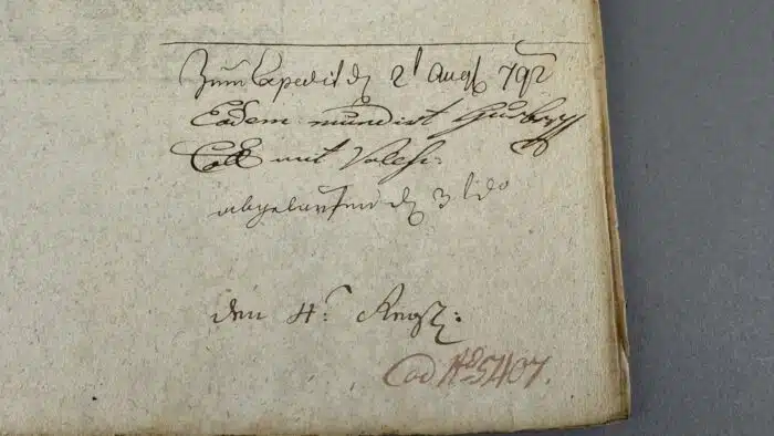 Switbert Lobisser - Holzschnitt - Dr. Huber 1931 auf Brief von 1792, mit Wasserzeichen im Papier vom Stift St. Paul. Op. 147 HS 13,8x8,4cm signiert nummeriert – Bild 6