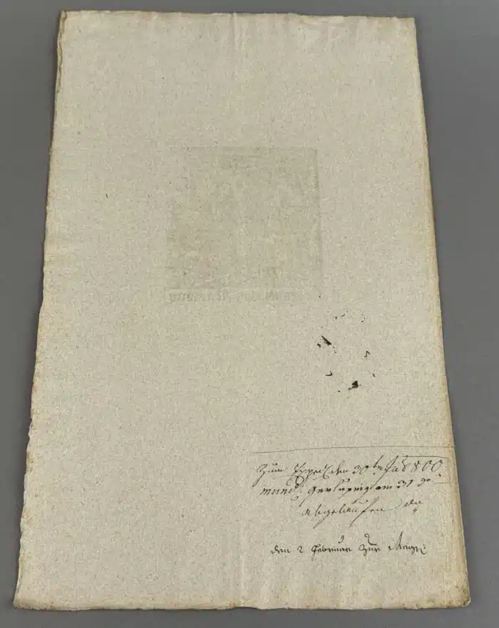 Switbert Lobisser - Holzschnitt - Verkündigung Mariens HS 1931 auf Brief von 1800, mit Wasserzeichen im Papier vom Stift St. Paul. Op. 150 10,8x9,6cm signiert nummeriert – Bild 4