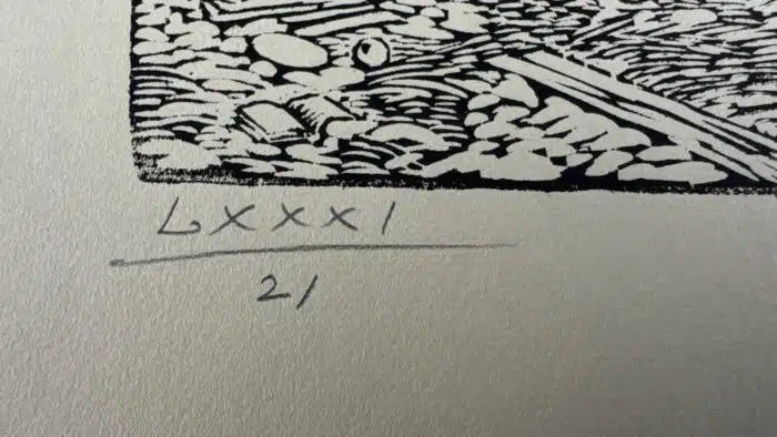 Switbert Lobisser - Holzschnitt - Flucht, auf Papier vom Stift St. Paul.  48 x 31,5cm signiert und nummeriert – Bild 4