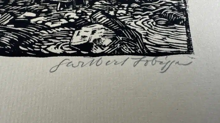Switbert Lobisser - Holzschnitt - 3 Einsiedler auf Papier vom  Stift St. Paul. 49 x 31,5 cm signiert und nummeriert – Bild 5
