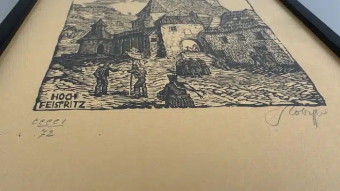 Switbert Lobisser - Holzschnitt - Hochfeistritz Op 401 gerahmt, verglast 33 x 25 cm signiert und nummeriert – Bild 2
