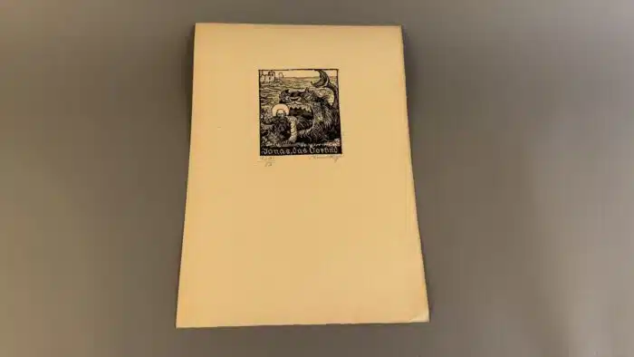 Switbert Lobisser - Holzschnitt -Jonas das Vorbild HS 1932 Op. 161 10,6x9,4cm