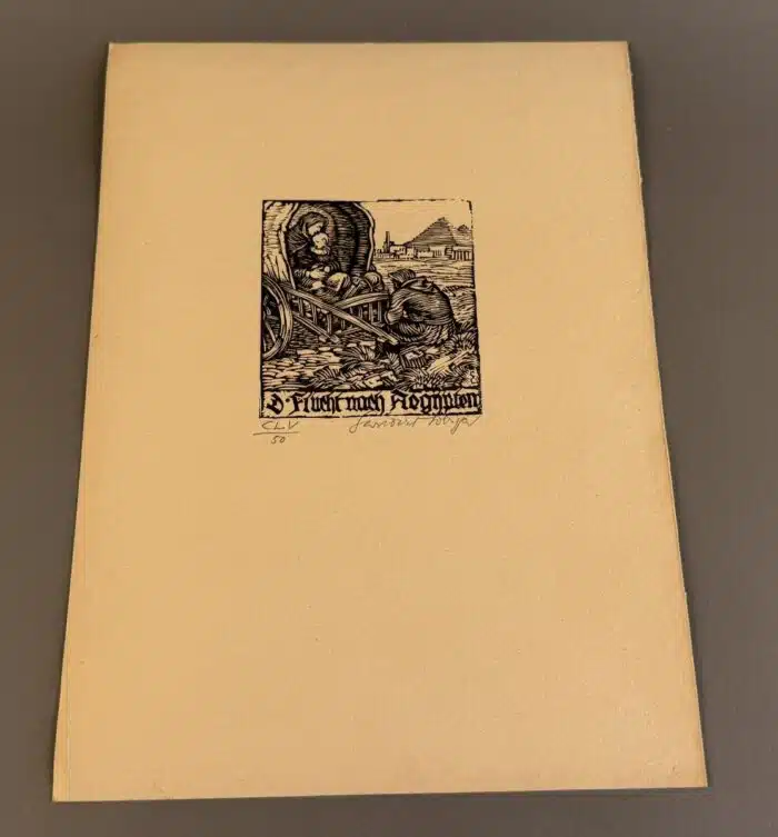 Switbert Lobisser - Holzschnitt -Flucht nach Ägypten HS 1931 Op. 155 10,7x9,7cm signiert nummeriert
