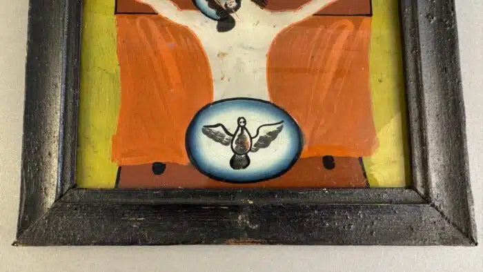 Switbert Lobisser - Aus persönlichem Besitz - Hinterglasbild "Gnadenstuhl", evt. Sandl in Oberösterreich, 1. Hälfte 19. Jahrhundert 34x24cm – Bild 4
