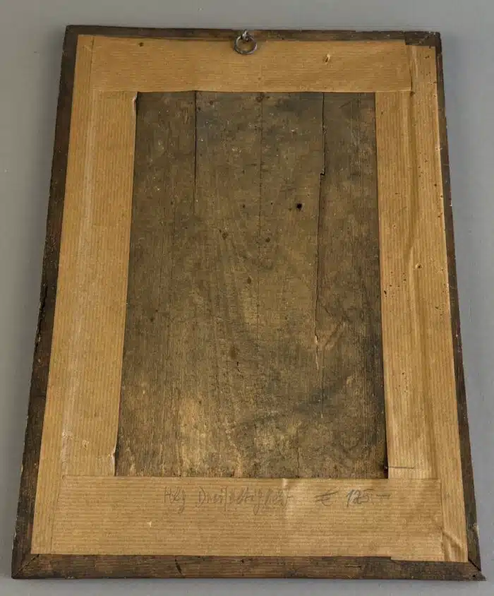 Switbert Lobisser - Aus persönlichem Besitz - Hinterglasbild "Gnadenstuhl", evt. Sandl in Oberösterreich, 1. Hälfte 19. Jahrhundert 34x24cm – Bild 5