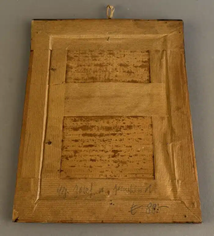 Switbert Lobisser - Aus persönlichem Besitz - Hinterglasbild "Hl. Joseph mit Jesusknaben", evt. Sandl in Oberösterreich, 1. Hälfte 19. Jahrhundert 23x19,5cm – Bild 4