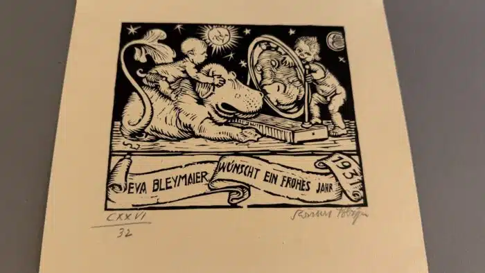 Switbert Lobisser - Holzschnitt -  Eva Bleymaier 1931 14x8,5cm signiert nummeriert – Bild 2