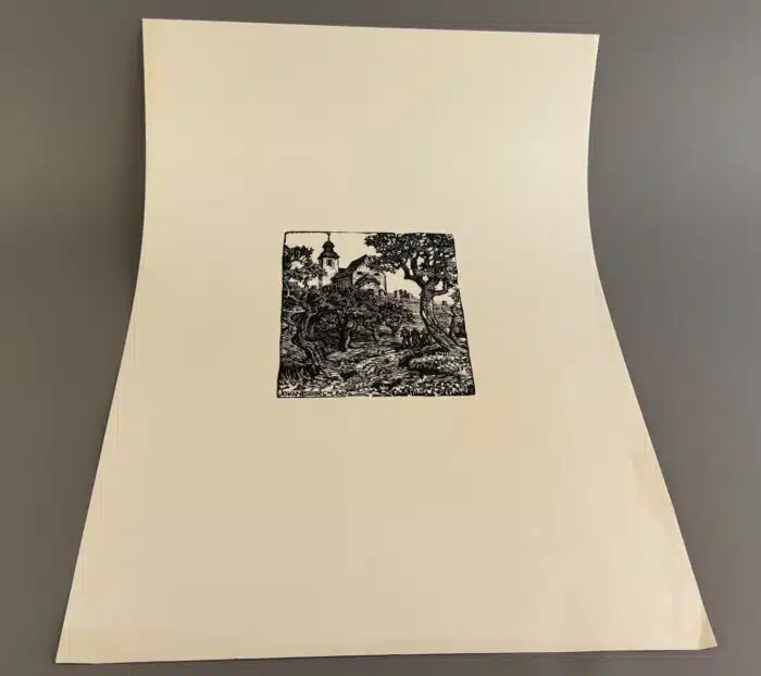 Switbert Lobisser - Holzschnitt - Johanisberg Lav. 61x43cm Nachlass Stempel