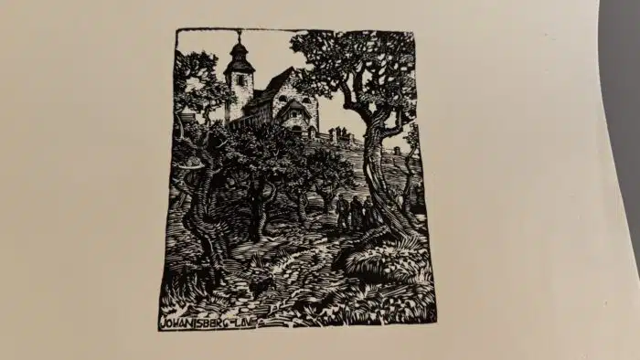 Switbert Lobisser - Holzschnitt - Johanisberg Lav. 61x43cm Nachlass Stempel – Bild 2