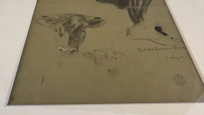 Switbert Lobisser - Kohle Zeichnung Deckweiss - Montafoner Stier betitelt datiert März 1913 Nachlass  Stempel – Bild 4