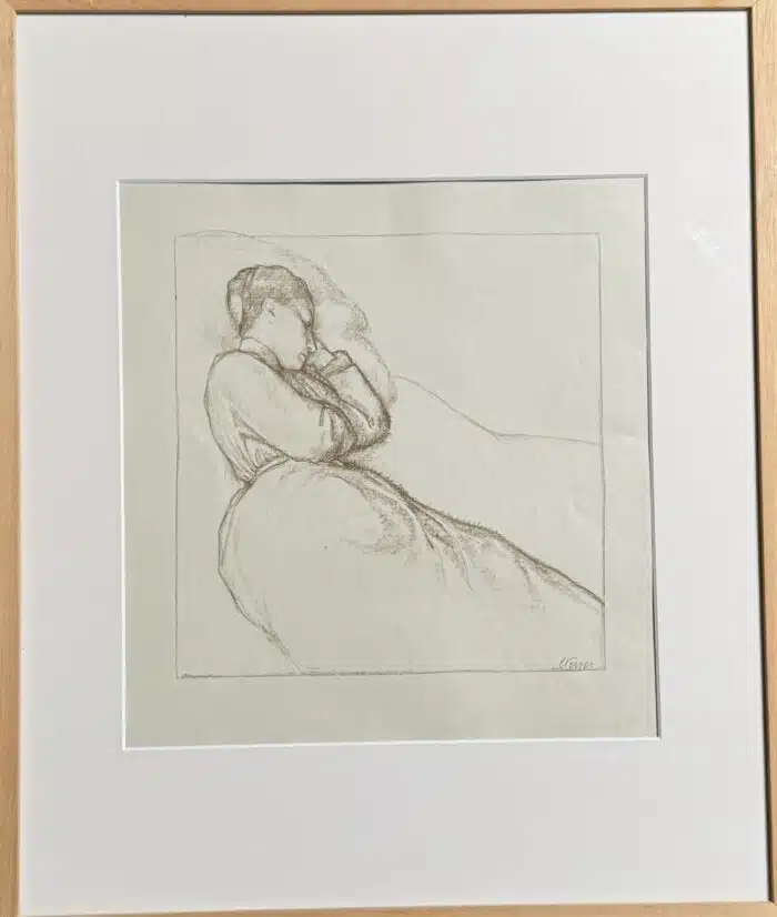 Karl Sterrer Schlafende Frau 1970 Lithographie signiert 26 x 25 cm