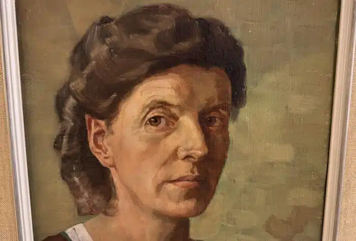 Felix Kraus Portrait Öl auf Platte signiert datiert 45 -  44 x 56 cm – Bild 3